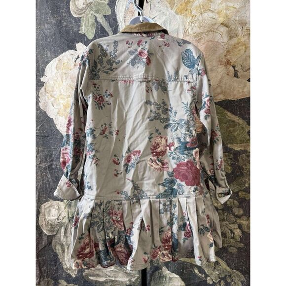 New Free People Connor Printed Mini Dress Pleated Long Sleeve Cotton XS - Picture 10 of 11